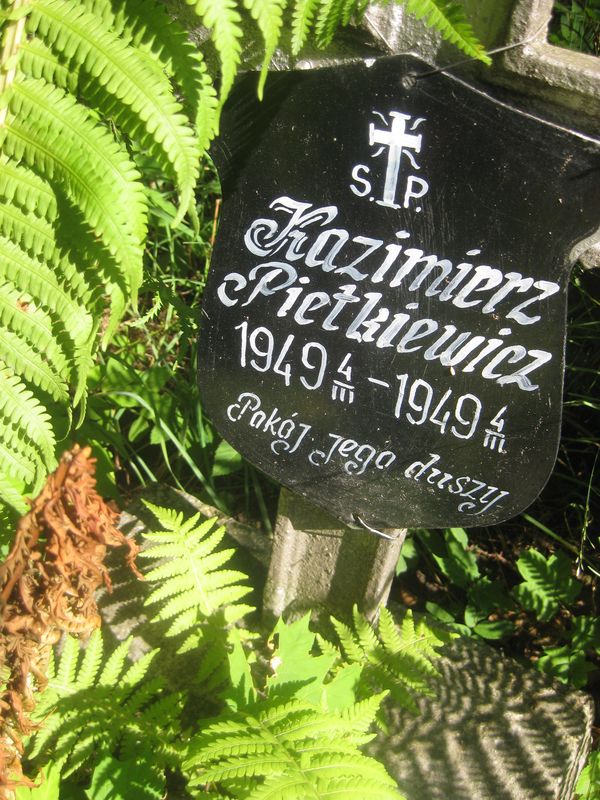 Fragment of Kazimierz Pietkiewicz's tombstone, Ross cemetery, as of 2013
