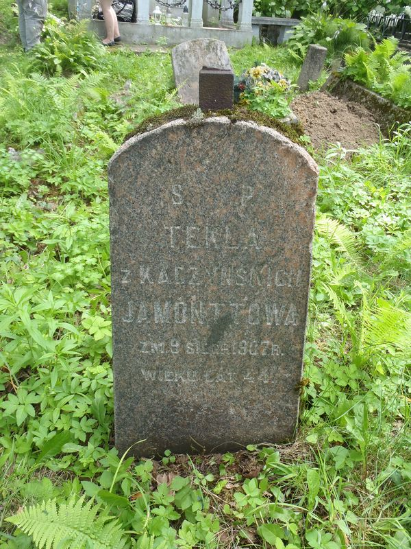 Tombstone of Tekla Jamontt, Rossa cemetery in Vilnius, as of 2013