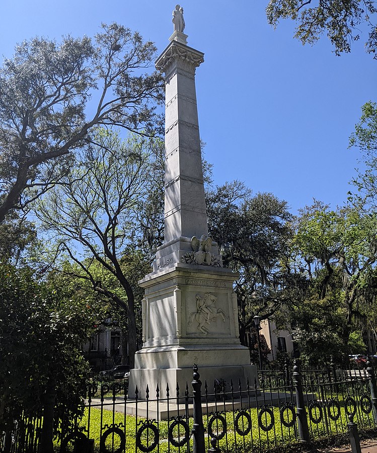 Pomnik Kazimierza Pułaskiego w Savannah (Georgia, USA), marzec 2022