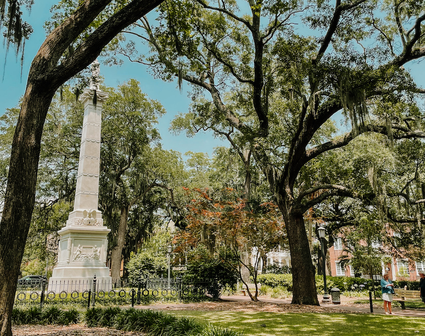 Fotografia przedstawiająca Pomnik Kazimierza Pułaskiego w Savannah