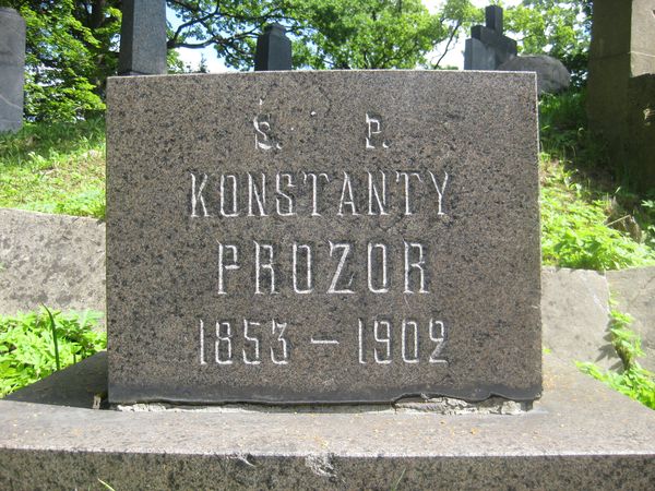 Nagrobek Konstantego Prozora, cmentarz na Rossie w Wilnie, stan na 2013 r.