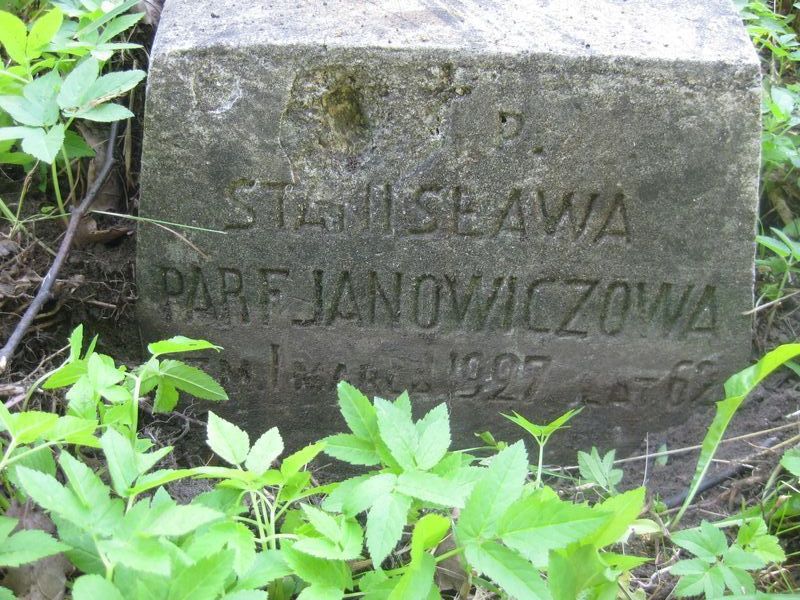 Tombstone of Stanislawa Parfjanowicz, Ross cemetery in Vilnius, as of 2013.