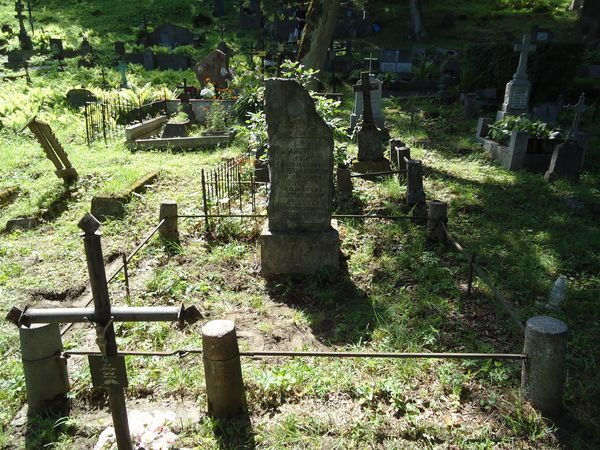 Tombstone of Katarzyna Lachowicz, Franciszka, Józef and Piotr Sajkowski from the Ross Cemetery in Vilnius, as of 2013.