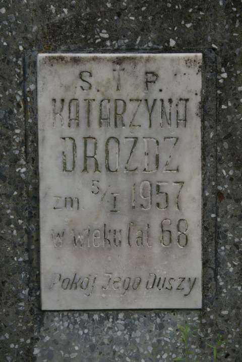 Tombstone of Katarzyna Dró¿d¿, Na Rossie cemetery in Vilnius, as of 2013
