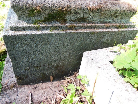 Fragment nagrobka Antoniego i Józefy Miszkuro, cmentarz na Rossie w Wilnie, stan z 2013