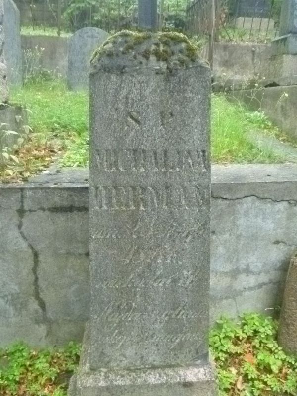 Inskrypcja nagrobka Michaliny Herman,, cmentarz Na Rossie w Wilnie, stan z 2013