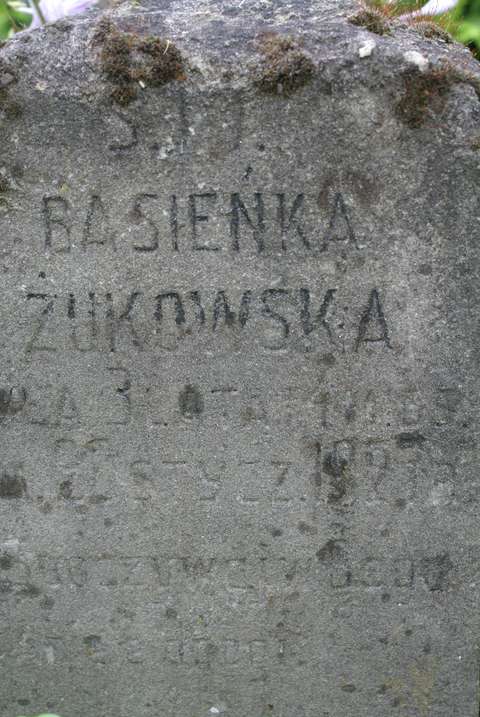Tombstone of Barbara Zhukovska, Na Rossie cemetery in Vilnius, as of 2013