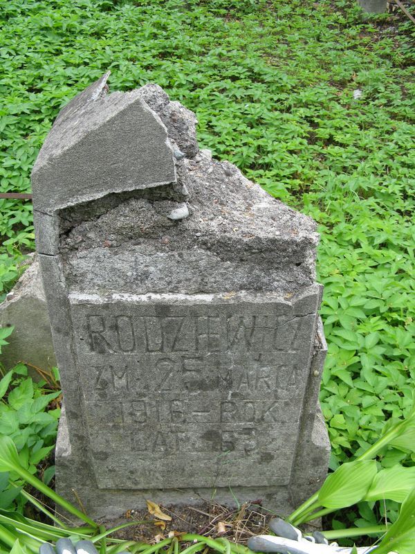 Nagrobek N.N. Rodziewicz, cmentarz Na Rossie w Wilnie, stan z 2013 roku