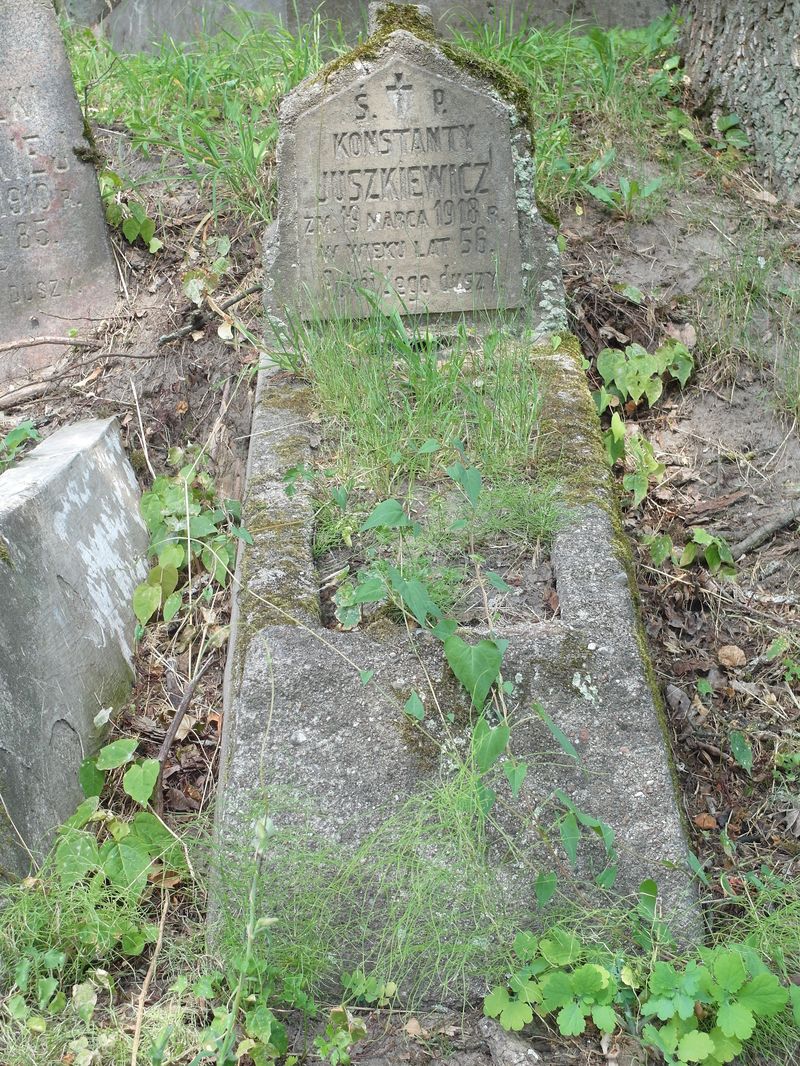 Tombstone of Konstantin Yushkevich, Ross cemetery in Vilnius, state of 2015