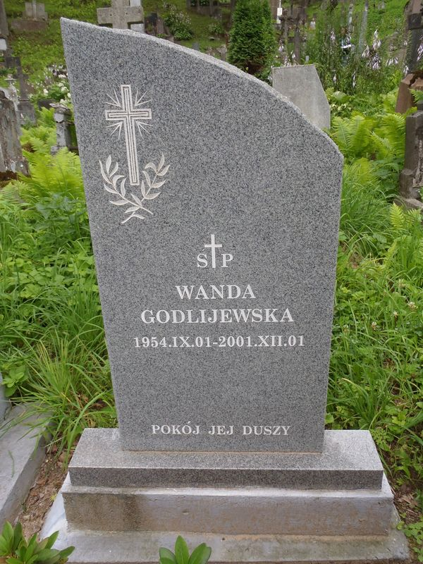 Tombstone of Wanda Godlijewska, Rossa cemetery in Vilnius, as of 2013