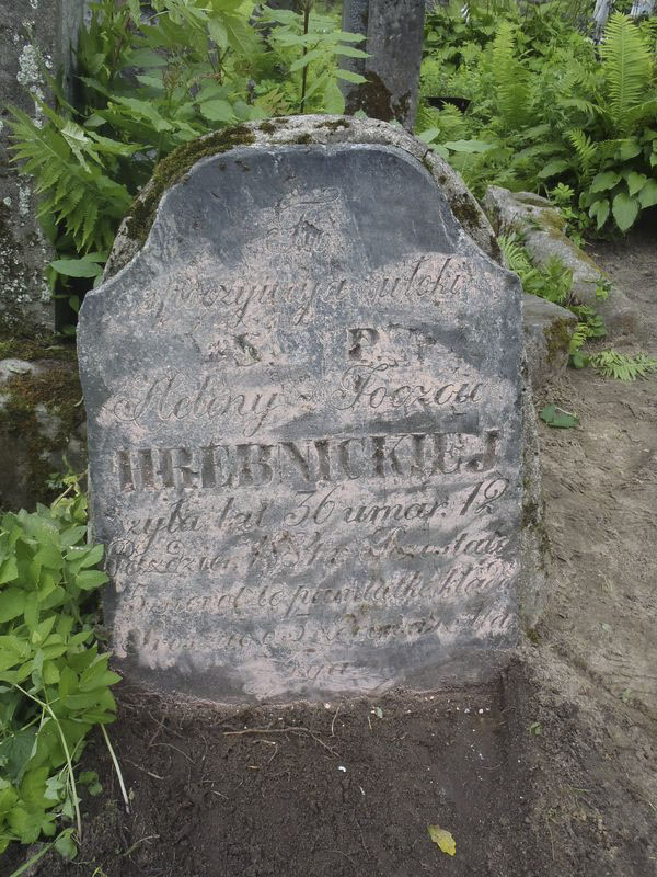 Tombstone of Helena Hrebnicka, Rossa cemetery in Vilnius, as of 2013