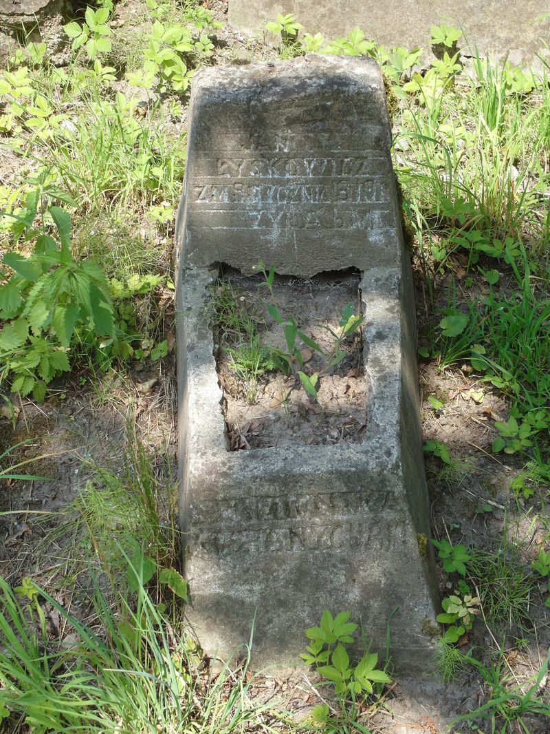 Tombstone of Jan Lyskowicz, Ross Cemetery, Vilnius, 2015