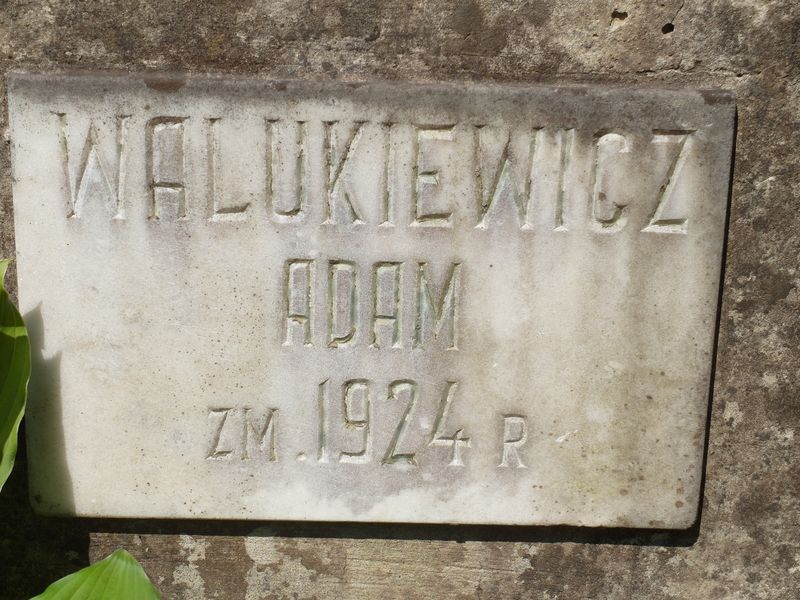 Fragment of the tomb of Adam and Maria Walukiewicz, Rossa cemetery in Vilnius, 2015
