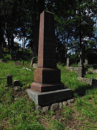 Tombstone of Vytautas Malinovsky, Ross Cemetery in Vilnius, as of 2013