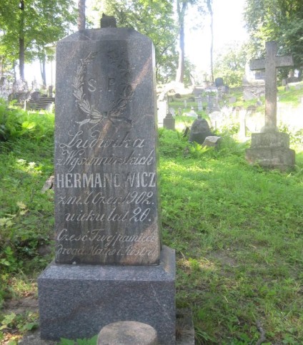 Nagrobek Ludwiki Hermanowicz i Anny Wyszomirskiej, cmentarz na Rossie, stan z 2013 roku