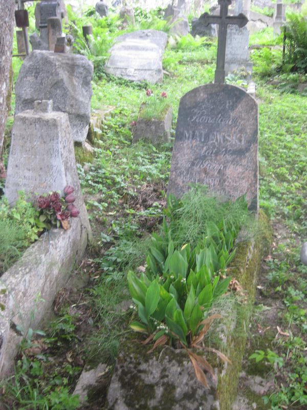 Tombstone of Bronislaw and Konstanty Malewski, Ross cemetery, as of 2013