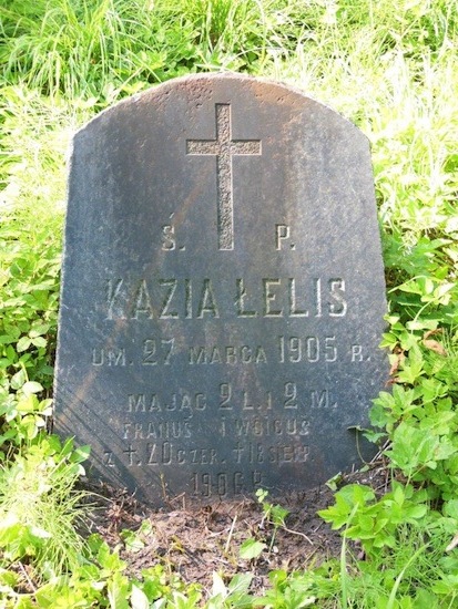 Nagrobek Franciszka, Kazimiery, Wojciecha Łelisów, cmentarz na Rossie w Wilnie, stan z 2013