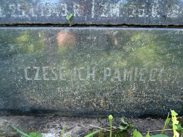 Detal nagrobka Anny i Kazimierza Prekierów, cmentarz na Rossie w Wilnie, stan z 2013