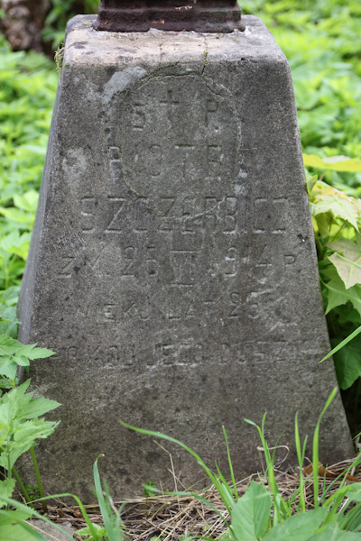 Fragment of a tombstone of Piotr Szczerbicz, Ross Cemetery in Vilnius, state of 2013