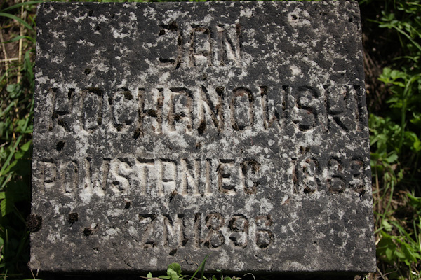 Fragment nagrobka Jana Kochanowskiego, cmentarz na Rossie w Wilnie, stan z 2013