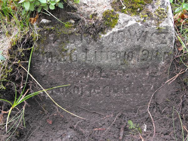 Inscription on the gravestone of N.N. Yachimovich, Na Rossie cemetery in Vilnius, as of 2013