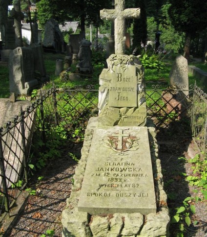 Nagrobek Serafiny i Józefa Jankowskich, cmentarz na Rossie w Wilnie, stan z 2013 r.