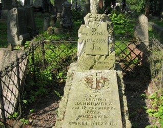 Nagrobek Serafiny i Józefa Jankowskich, cmentarz na Rossie w Wilnie, stan z 2013 r.