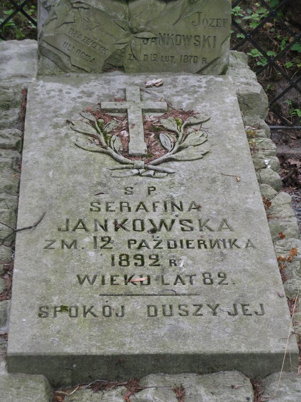 Płyta nagrobna Serafiny Jankowskiej, cmentarz na Rossie w Wilnie, stan z 2013 r.