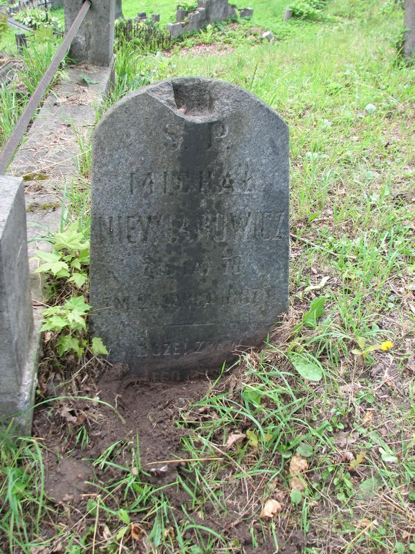 Tombstone of Michal Nemirovich, Ross cemetery in Vilnius, as of 2013.