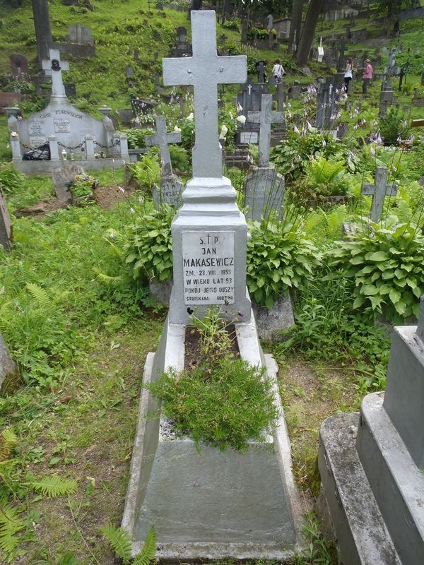 Tombstone of Jan Makasevich, Ross Cemetery, Vilnius, 2013