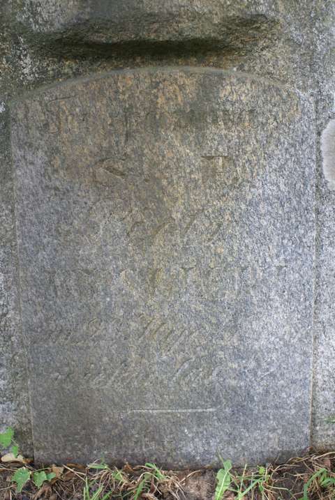 Fragment nagrobka Piotra Myślickiego, cmentarz Na Rossie w Wilnie, stan z 2013