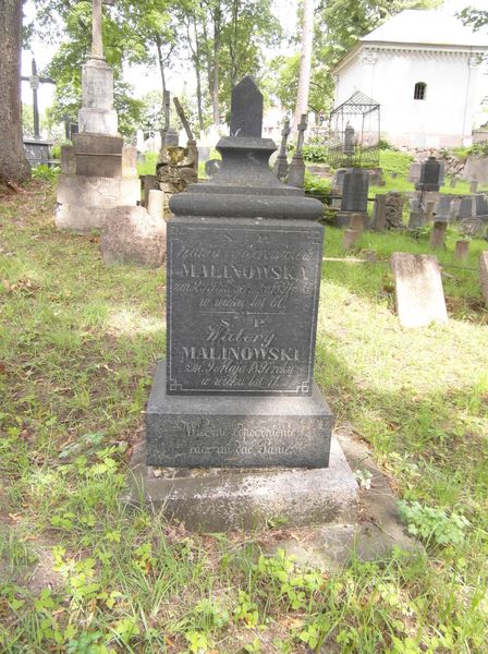 Nagrobek Wandy, Walerego, Mieczysława i Kazimierza Malinowskich, cmentarz Na Rossie w Wilnie, stan z 2013