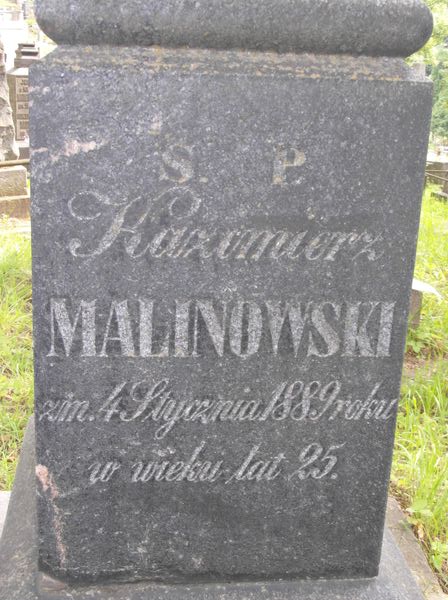 Nagrobek Wandy, Walerego, Mieczysława i Kazimierza Malinowskich, cmentarz Na Rossie w Wilnie, stan z 2013