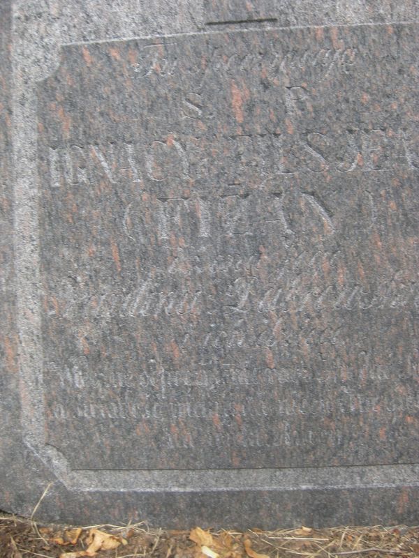 Fragment of the Filsjean family tombstone, Ross cemetery, as of 2013