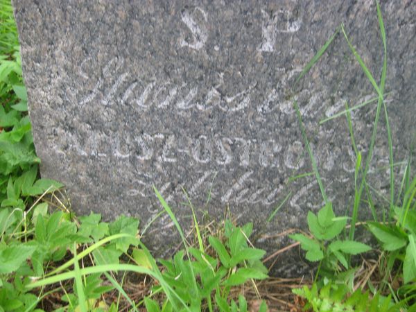 Fragment nagrobka Stanisława Kalusz-Ostrowskiego, cmentarz na Rossie, stan z 2013 roku
