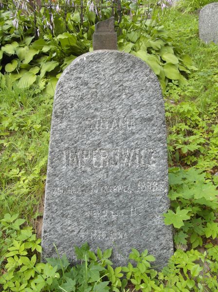 Tombstone of Stefania Imperowicz, Na Rossie cemetery in Vilnius, as of 2013