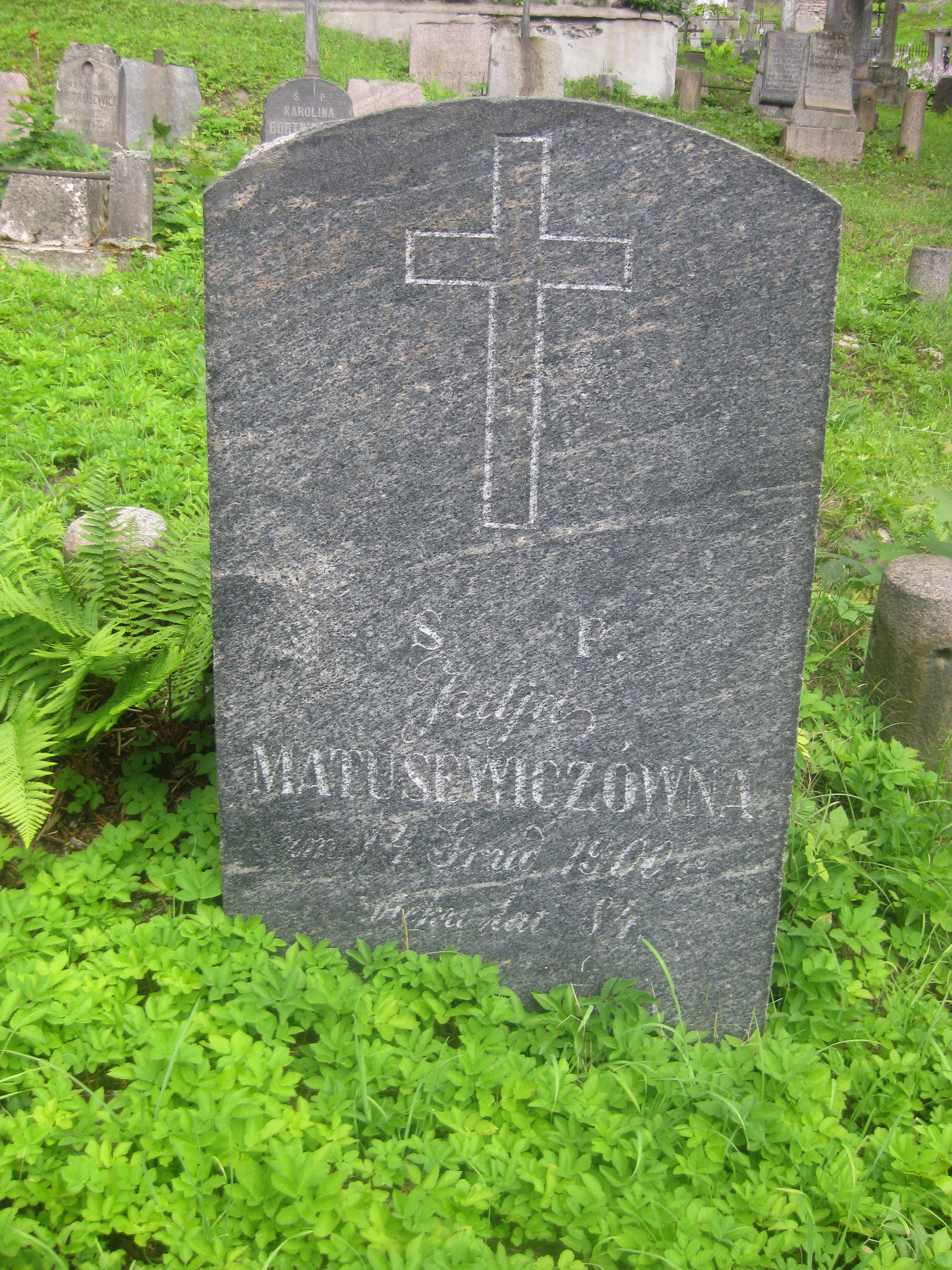 Tombstone of Julia Matusewicz, Ross cemetery, state of 2013