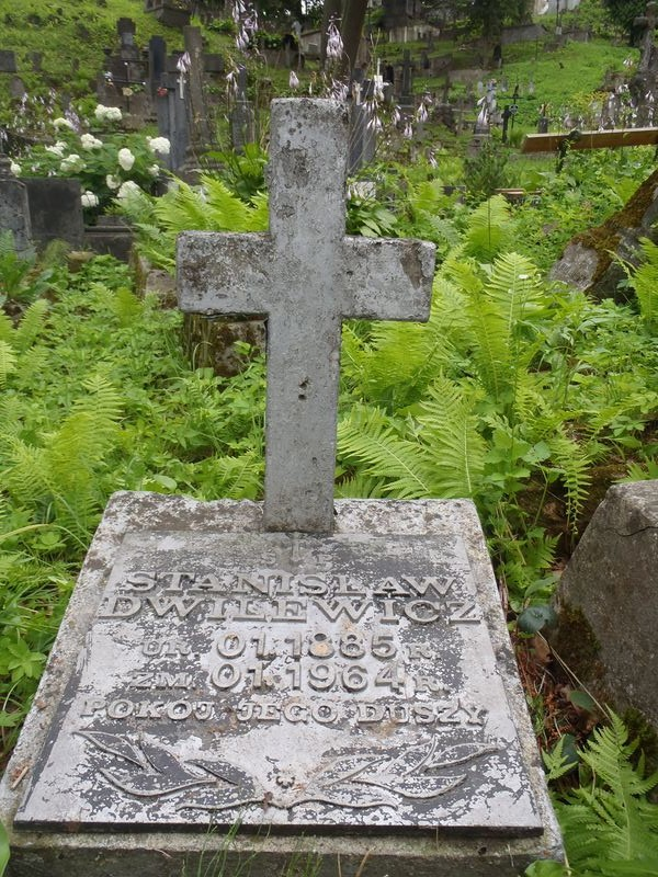 Nagrobek Stanisława Dwilewicza, cmentarz na Rossie w Wilnie, stan z 2013