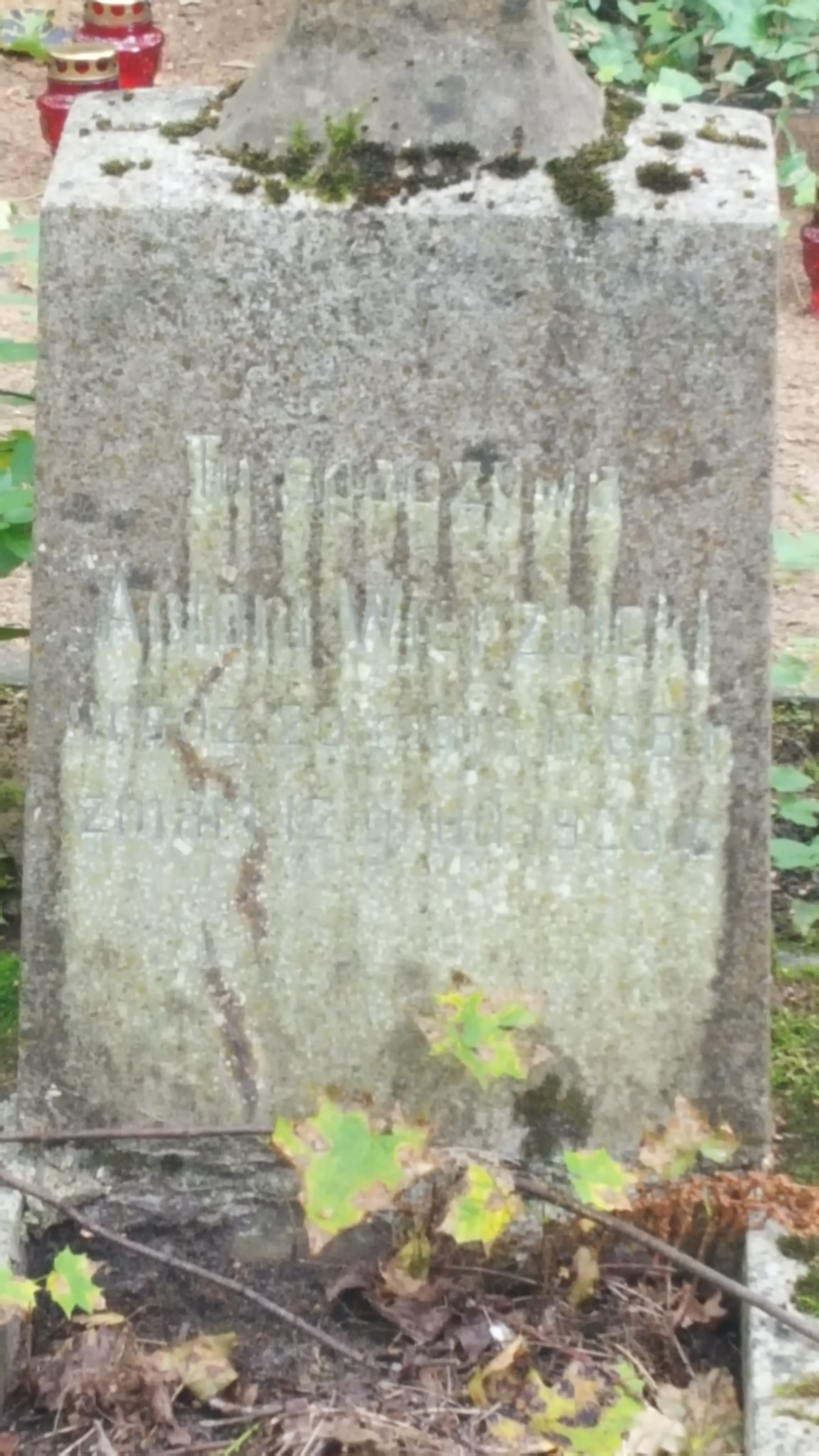 Inscription from the tombstone of Antoni Wierzbicki, St Michael's cemetery in Riga, as of 2021.