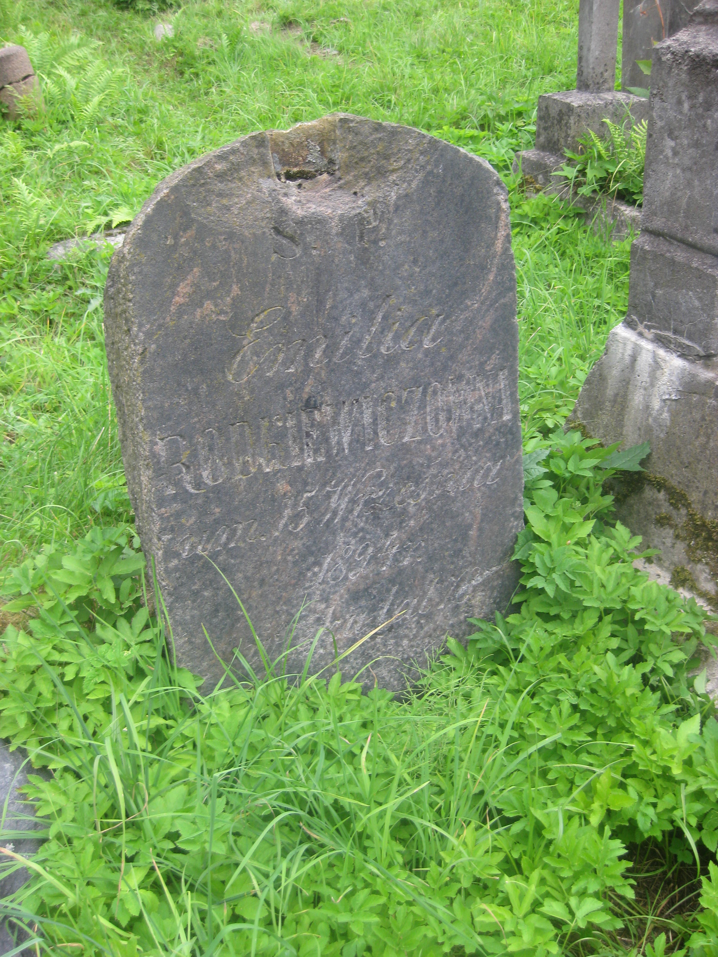 Tombstone of Emilia Rodkiewicz, Ross cemetery, state of 2013