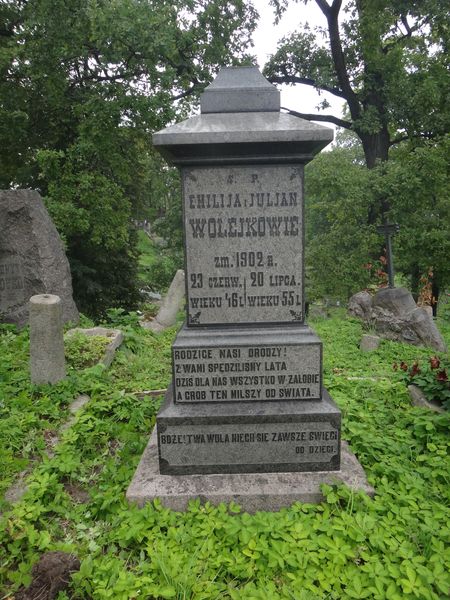 Tombstone of Emilia and Julian Wołejko, Na Rossie cemetery in Vilnius, as of 2013.