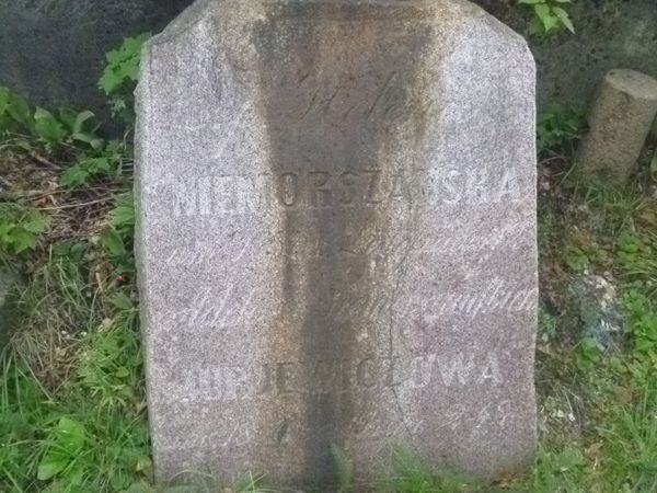 Inskrypcja nagrobka Heleny Niemorszańskiej i Adeli Jurjewicz, cmentarz Na Rossie w Wilnie, stan z 2013