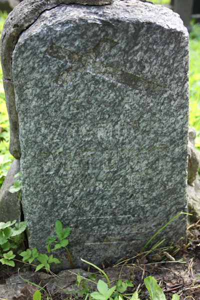 Fragment nagrobka Zygmunta Butowta, cmentarz na Rossie w Wilnie, stan z 2013