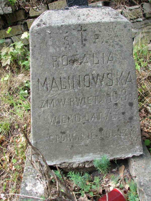 Nagrobek Rozalii Malinowskiej, cmentarz na Rossie w Wilnie, stan na 2013 r.