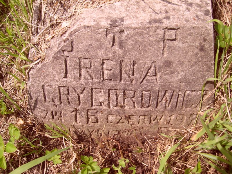 Nagrobek Ireny Grygorowicz, cmentarz na Rossie w Wilnie, stan na 2013 r.