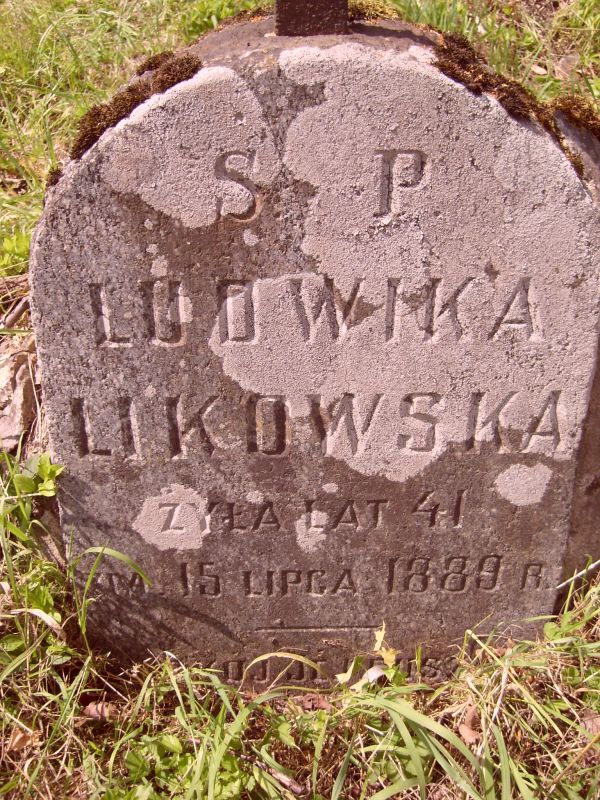 Tombstone of Ludwika Likowska, Ross cemetery in Vilnius, as of 2013.