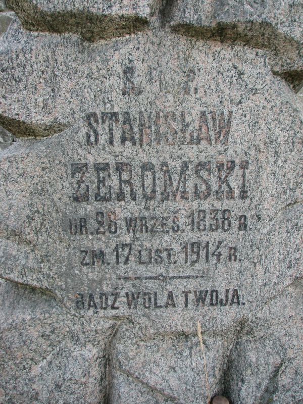 Nagrobek Stanisława Żeromskiego, cmentarz na Rossie w Wilnie, stan na 2013 r.