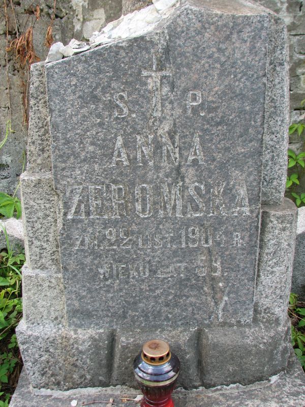 Tombstone of Anna Żeromska, Ross cemetery in Vilnius, as of 2013.