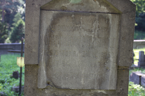 A fragment of the tombstone of Antonina and Henryk Piotrowicz, Rossa cemetery in Vilnius, as of 2013