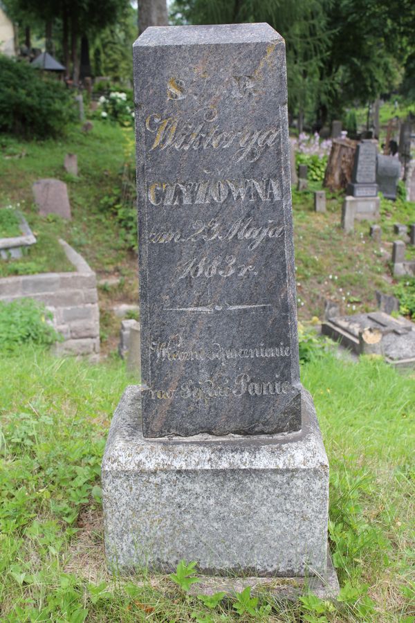 Nagrobek Wiktorii Czyż, cmentarz Na Rossie w Wilnie, stan z 2013 r.
